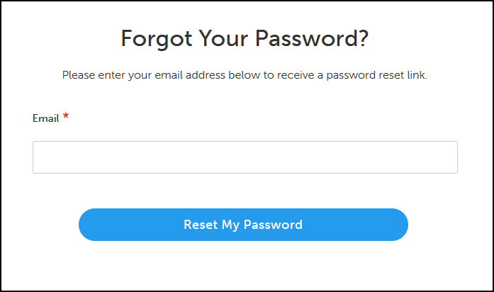 Screenshot of Forgot Your Password page